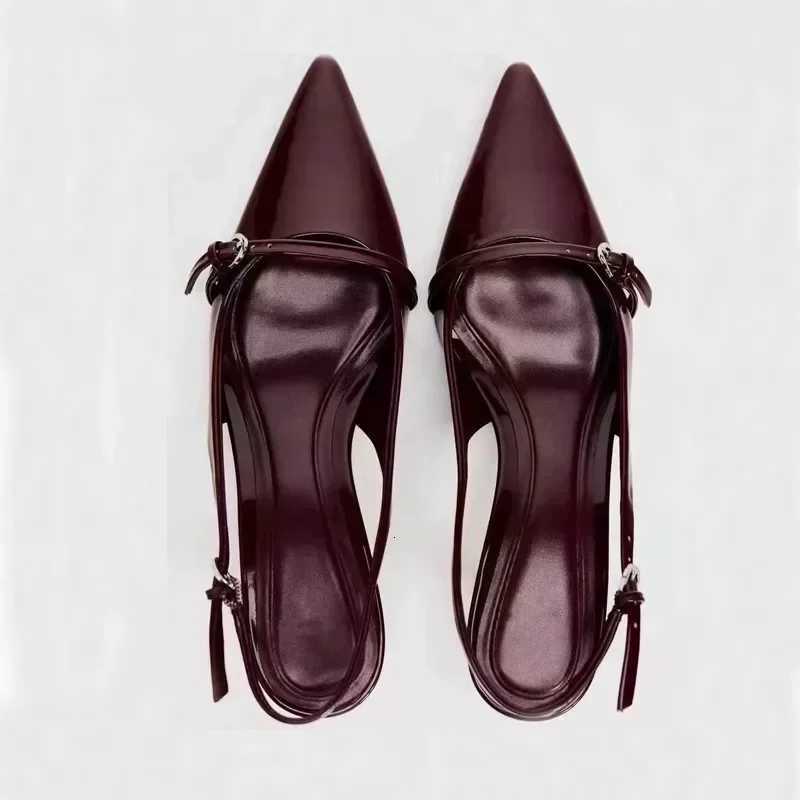 Black Bow Knot Stiletto Pumps For Women Summer Point Head Thin Heel Slingbacks Sandals Womens 2025 New Sweet Middle Heel ShoesXJ251027
