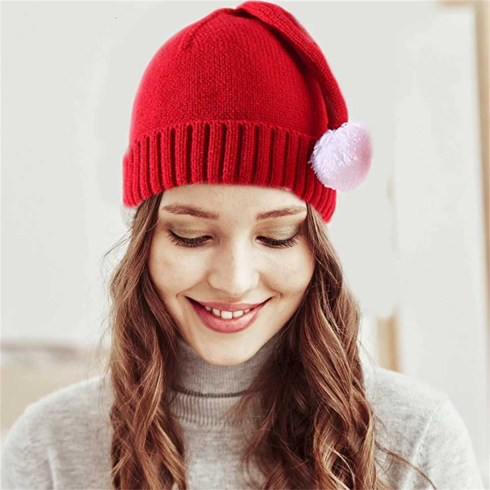 ParentChild Christmas Hat Cute Knitted Baby Hats Pompom Soft Beanie Santa Claus Hat Winter Warm Knit Beanie Cap New Year GiftW251027