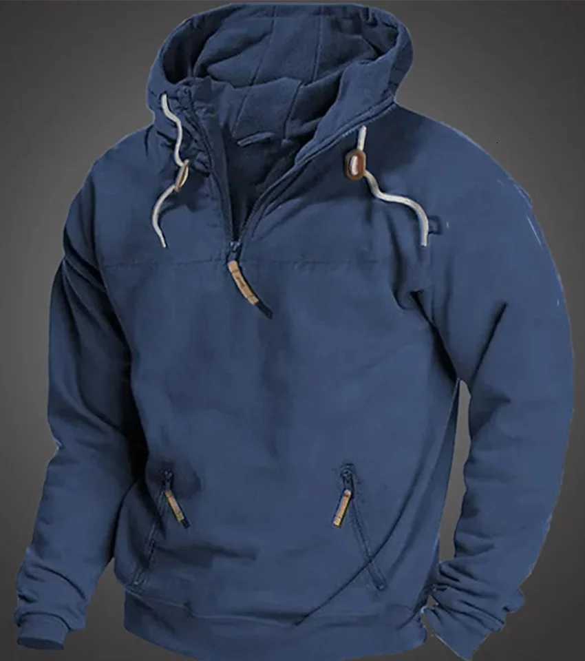 Trendy mens new mens casual hoodie quality workwear zipper long sleeved pullover fashionable hoodie W251027