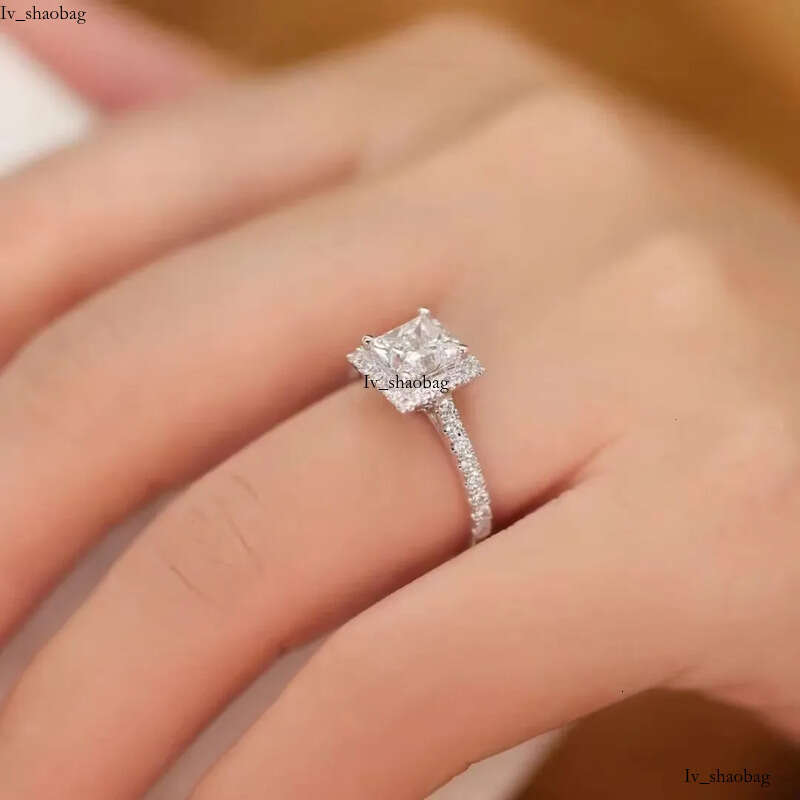 7Carat 1ct 5.5mm Princess Cut Moissanite Ring D Color with GRA Certificate for Wedding Engagement aaa