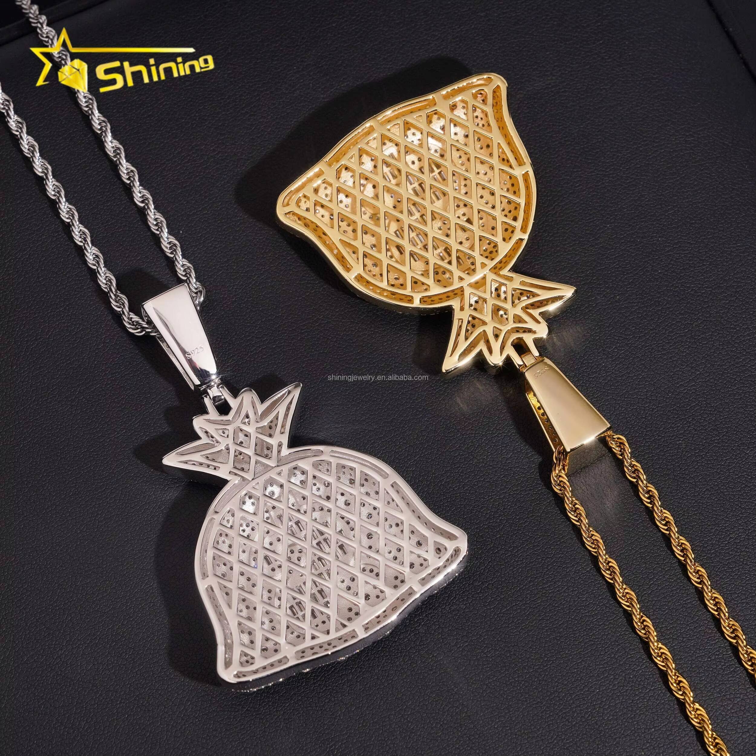 Bulk Stock Wholesale Price Hip Hop Stylish Rapper Jewelry D VVS1 Moissanite Diamond S925 Silver Iced Out US Dollars Pendant