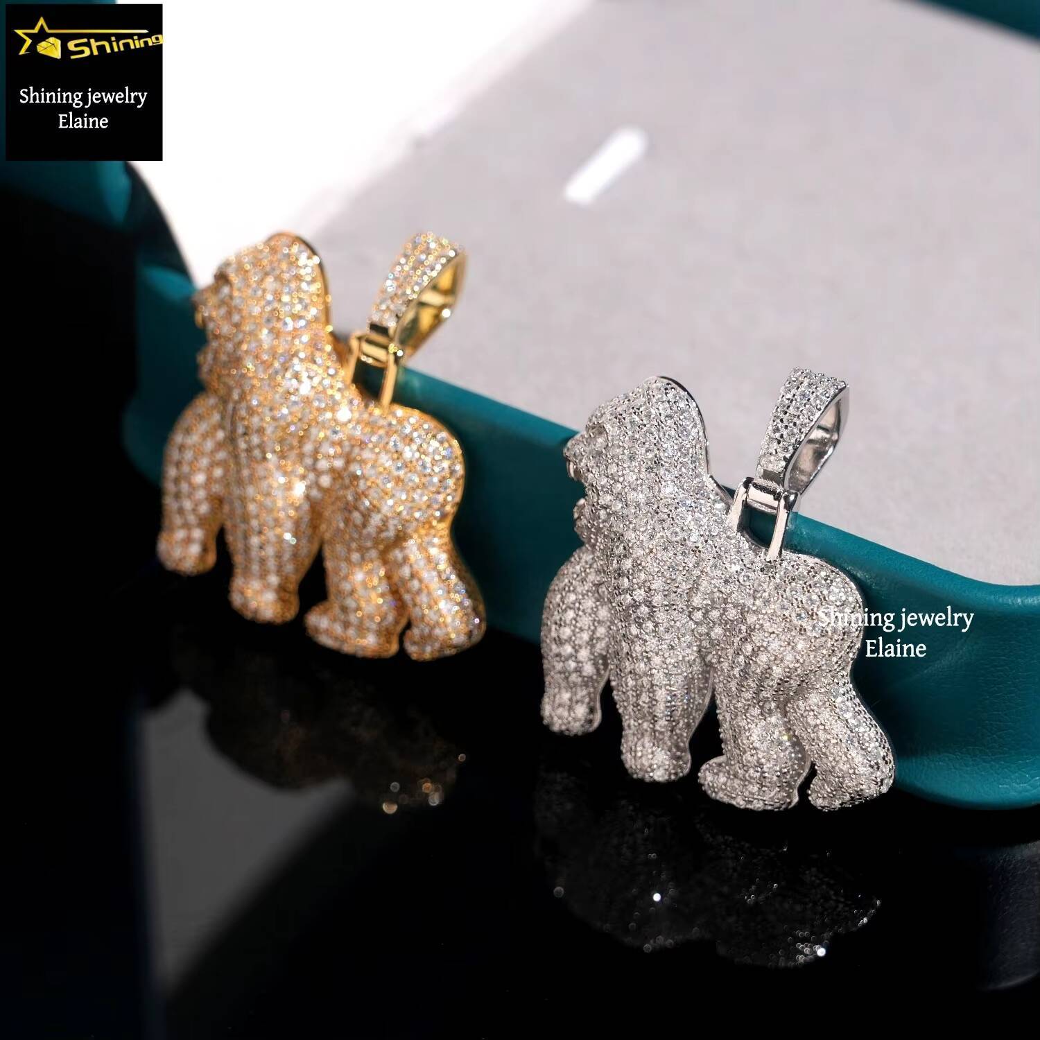 Sterling Silver 925 Iced Out Hip Hop Jewelry Rapper Custom Moissanite Diamond Pendant VVS Moissanite Diamond Pendant