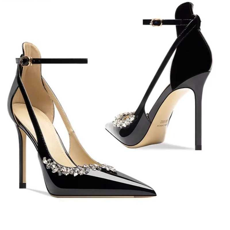 Spring New Thin Heel Single Shoes for Women Pointy Head Shallow Mouth Rhines with Nslip Wearresistant High HeelsXJ251027