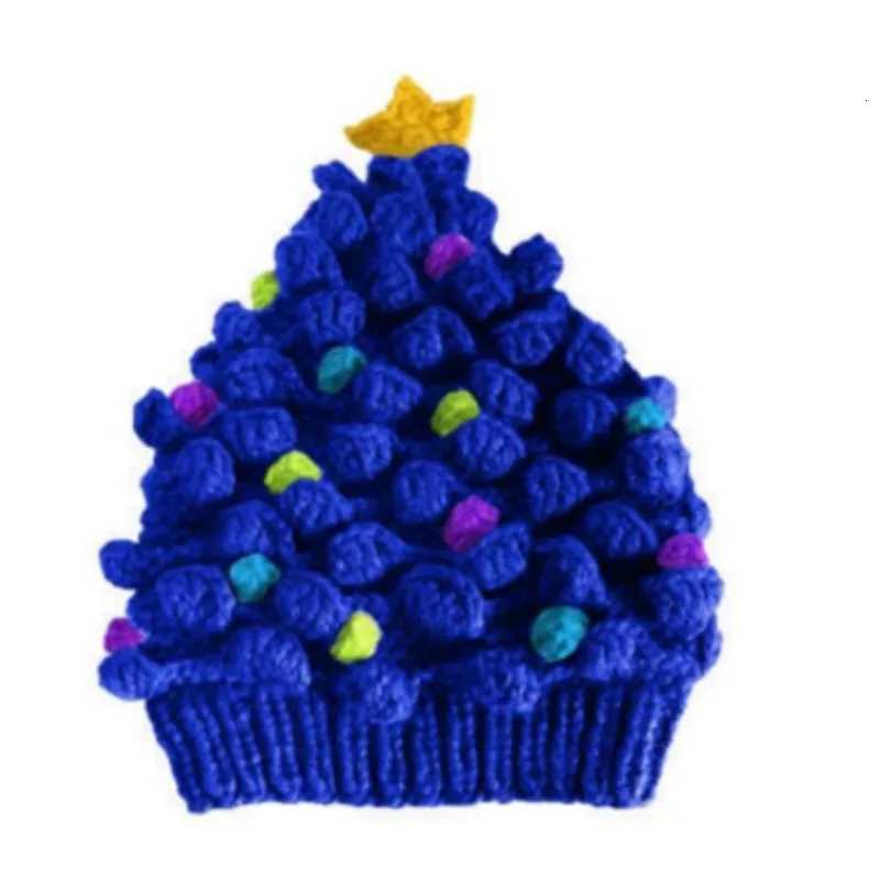 Christmas Knitted Hat Home Christmas Party Adults Kids Creative Pine Tree Shape Christmas Hat Comfy Warm Pullover Hat for GiftW251027