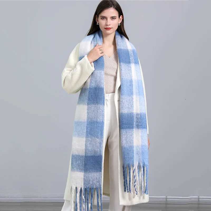 Autumn Winter Luxury Wen Scarves 24038cm Men Thickening Warm Scarf Plaid Tassel Shawl Cashmere Imitation Fashion WrapW251027