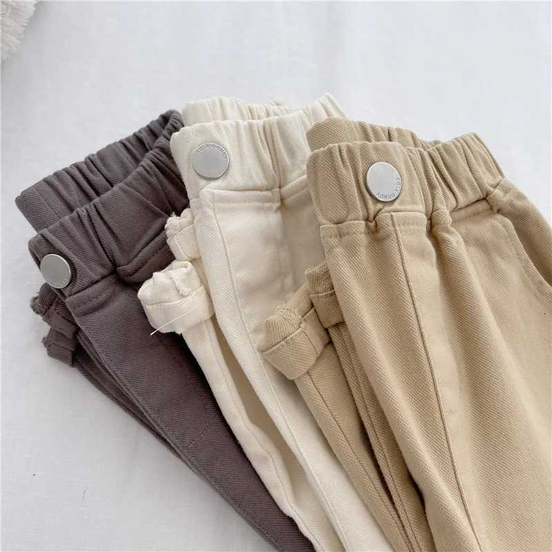 2025 Autumn New Kids Harem Pants Elastic Waist Solid Color Loose Fit Toddler Trousers for27Y Boys GirlsT251027