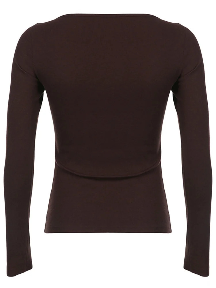 Y2k Womens Long Sleeve Knitted Tops Lace Stitching Neckline Knitwear Bowknot Decoration SlimFit Tshirt Pullovers Clubwear 251027