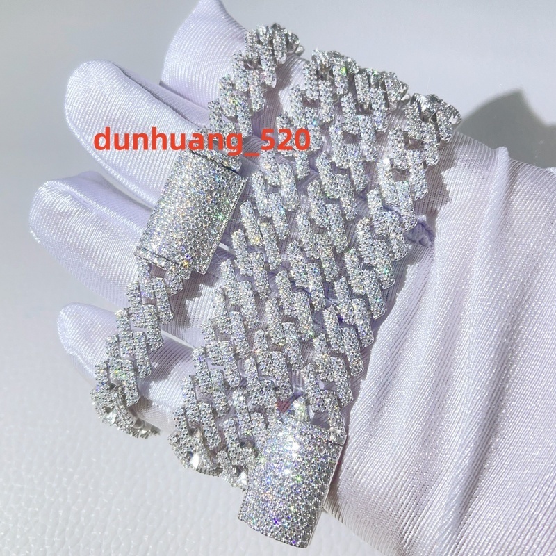 Gra Certificated Pass Diamond Tester Iced Out Hip Hop 10mm Vvs Moissanite Cuban Necklace