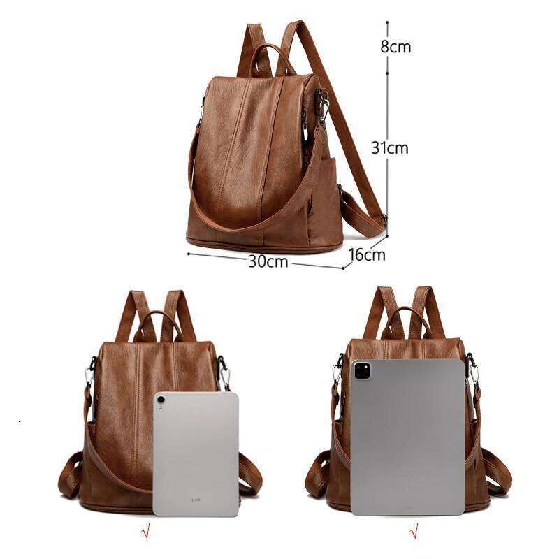 High Quality PU Leather Fashion Designer Women's Bag Large Capacity Backpack