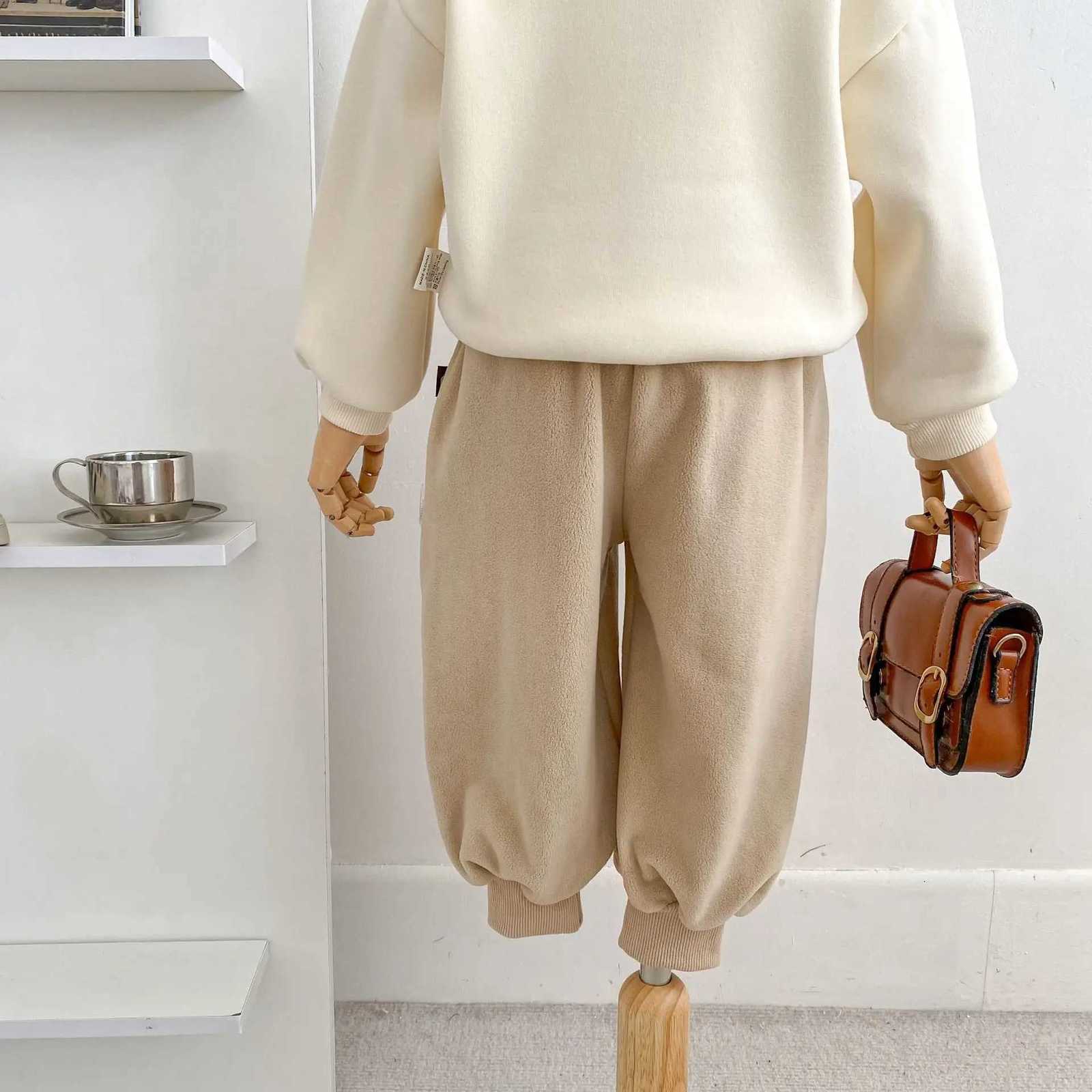 New autumn clothing for infants aged 36 stylish casual pants doublesided velvet casual pantsT251027