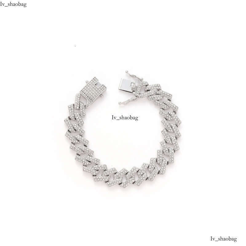 15mm alloy full dia Cuban chain mens double row quadrilateral hip-hop necklace accessory aaa