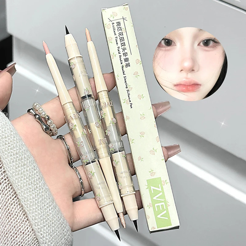 Double Headed Lying Silkworm Pen Pearlescent Matte Highlighter Brightening Contouring Lower Eyelid Shadow Eyeliner Pen Makeup 251027