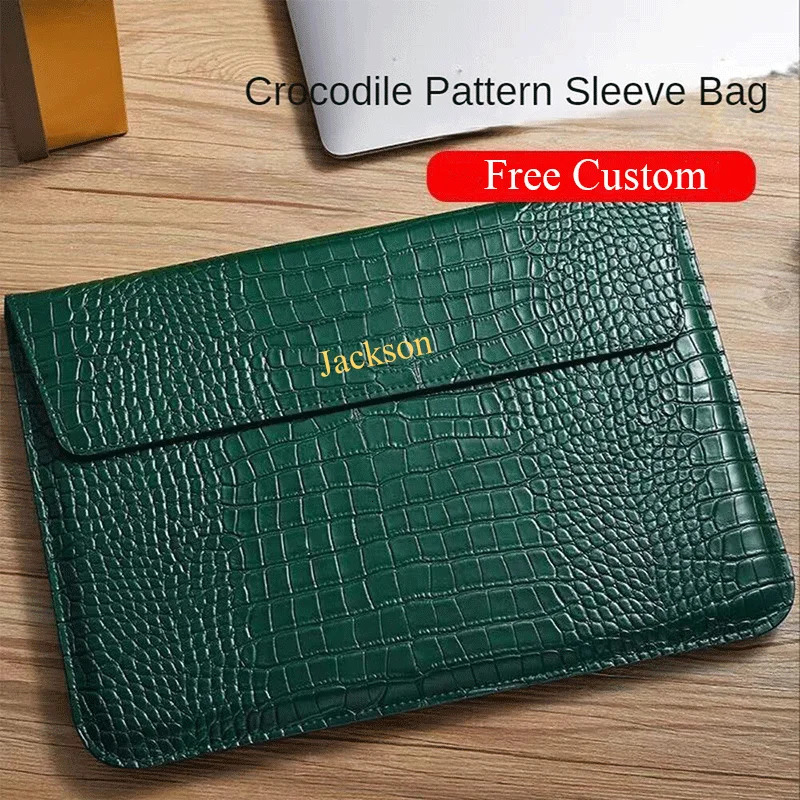 Unisex Custom Letter Envelope Leather Laptop Sleeve for MacBook Air 13 Retina 133 14 15 Free Personalization Macbook Case Pouch 251027 - view 3