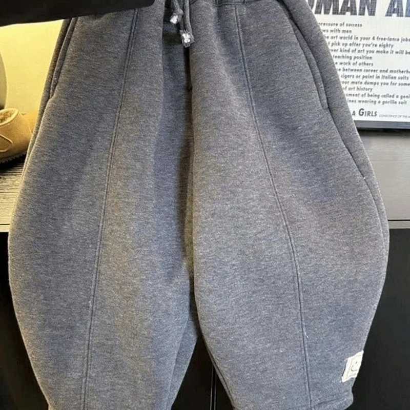 Winter Warm Children Clothes Thickened FleeceLined Pants 27Y Boys Girls Loose Casual Pants Fashionable Solid Color TrousersT251027