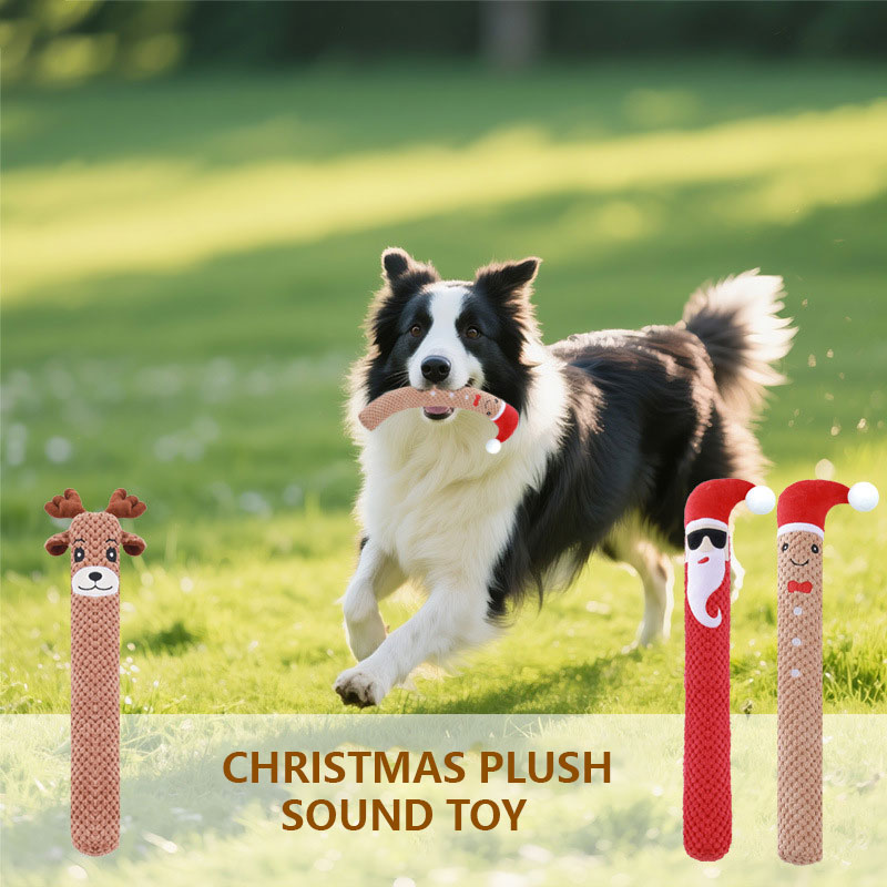 Luxury New dog toy, long-shaped Christmas style plush toy, dog chewing toy pet toy