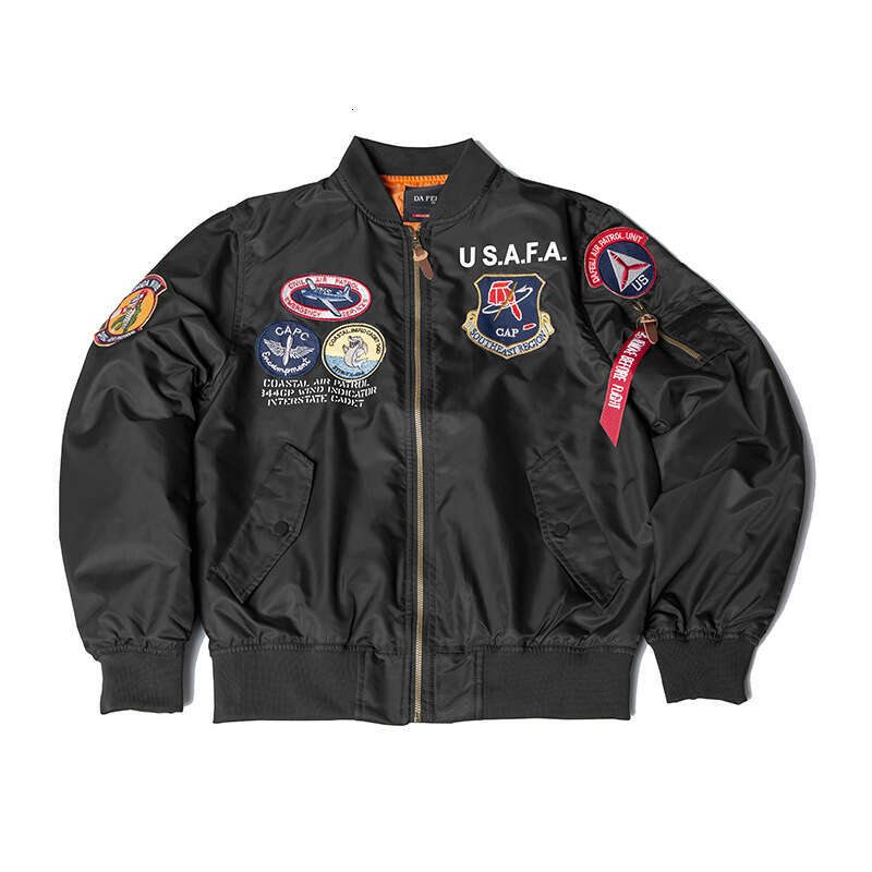 2025 New Trendy American Men's Spring and Autumn Thin MA-1 Air Force Pilot Jacket with Badge Embroidery Functional Style Coat