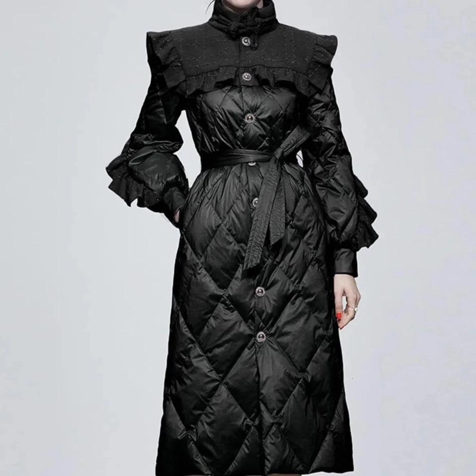 Winter Down Jacket Womens Parka Long Slim White Duck Coat Thicken Elegant Female Outerwear Allmatch Overcoat 251027