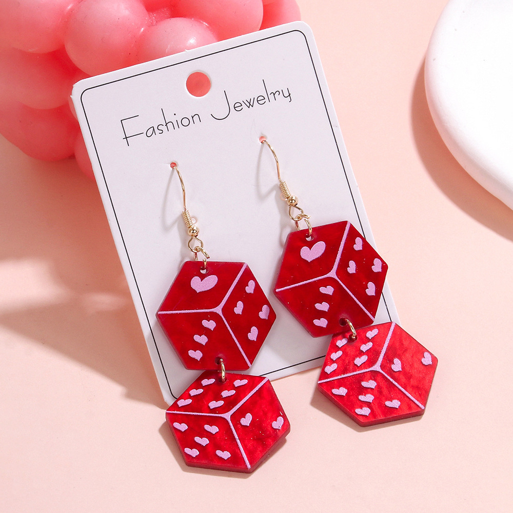 Creative Designer earrings fashionable dice earrings exquisite unique personality pendant earrings for women free shipping luxury earrings birthday gi
