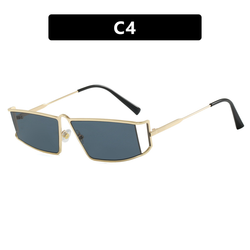 2025 Hollow Cut Metal Square Sunglasses Women UV 400 Premium Small Frame Shades Chic Minimalist