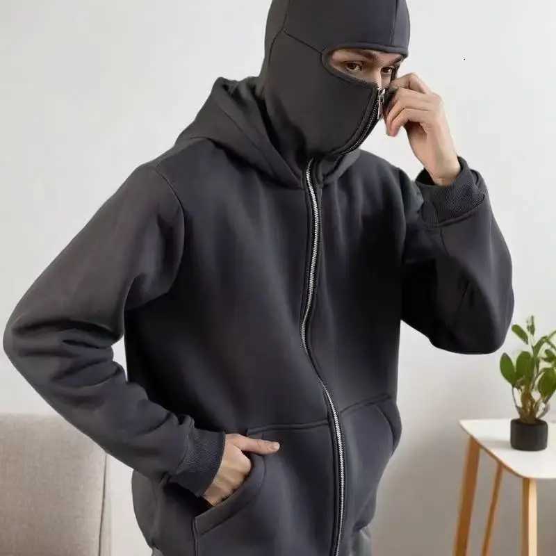 2025 Male Men women Balaclava Y2K Gothic Harajuku winter new item double hooded sweatshirt mens hooded mask zipper sportswear W251027