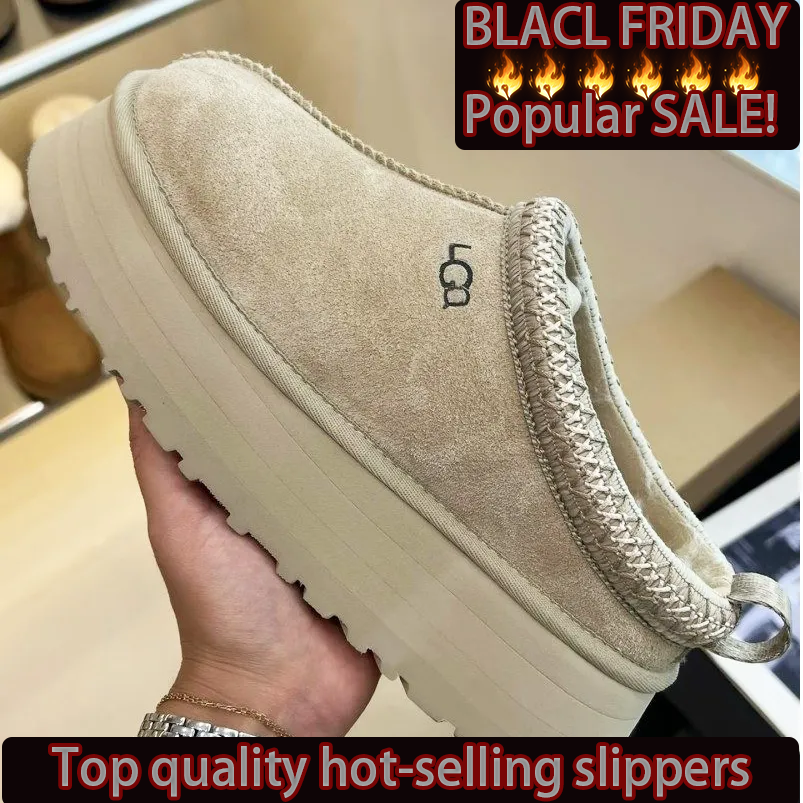 Tazz Slippers tasman fur Designer Shoes slides boot sandals classic ultra mini platform boot Suede Shearling Disquette Slipper men women shoes Ankle mules winter