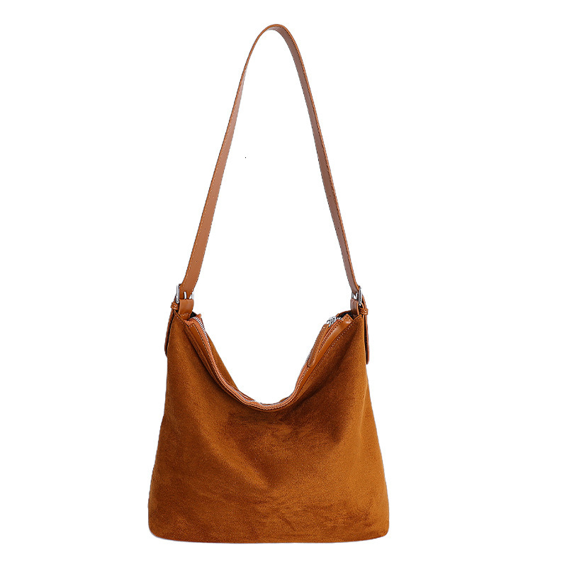 Free shipping designer bag Large Capacity Lazy Style Autumn Winter Simple High-End Suede Commuter Versatile Tote Bag