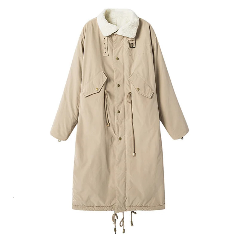 Down Cotton Parkas Jacket Womens Midlength Over The Knee Korean Loose Fashion Winter Padded Female Thickened 251027