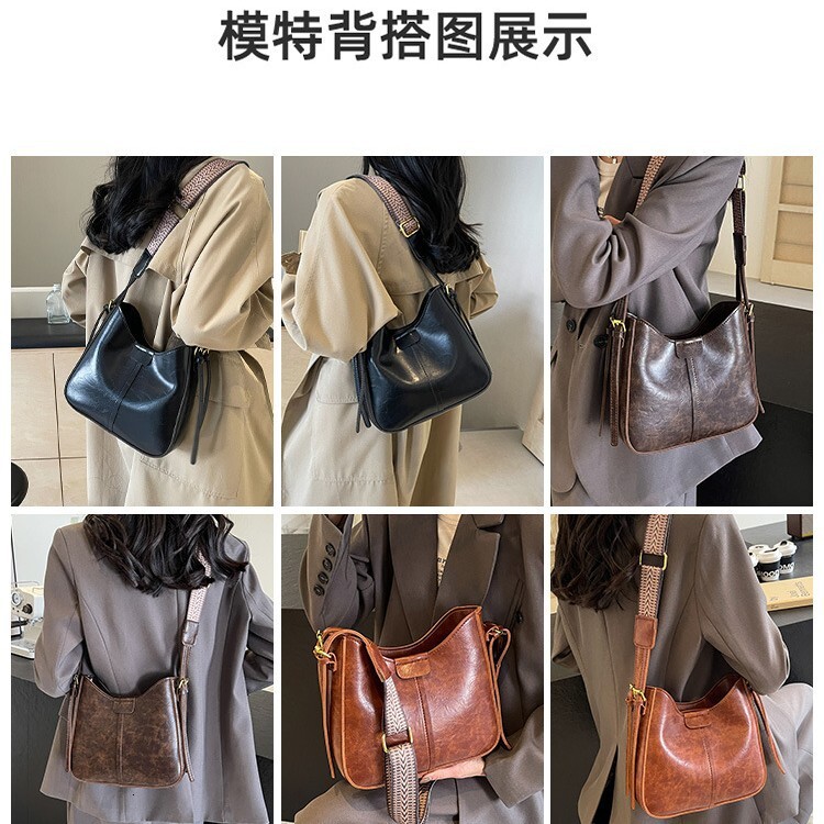 Free shipping designer bag High-end Trendy Bag for Women New Autumn Winter Fashion Texture Wide Strap Single Shoulder Crossbody Bag