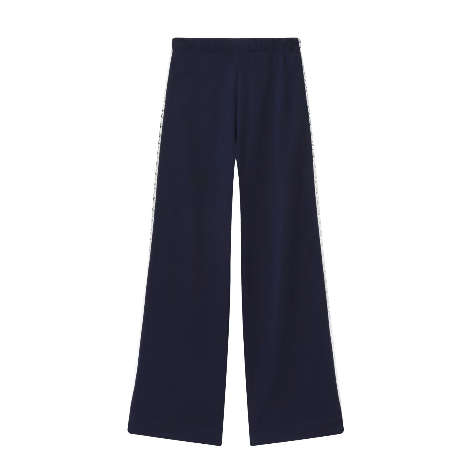 Autumn Product Womens Stand up Collar Long Sleeve Contrast Lace Loose HoodieElastic High Waist Wide Leg Pants 251027