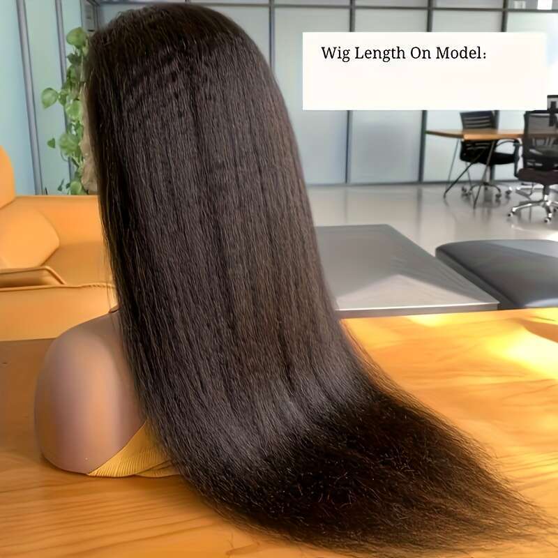 5*5 Glueless Ready To Go Cut Beginners Kinky Front Remy Unprocessed Brazilian Virgin No Glue Lace Wig Yaki Straight Human Hair Wigs Pre Plucked For Wo