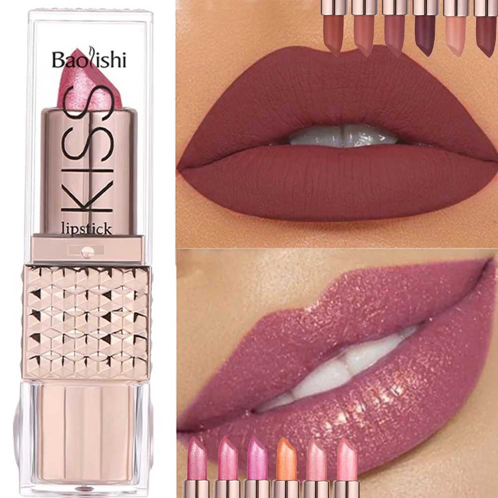 2 Color Nude Matte Diamond Shine Lipstick Waterproof LongLasting Rose Pink Shimmer Velvet Texture Lip Gloss Deluxe Makeup W251027