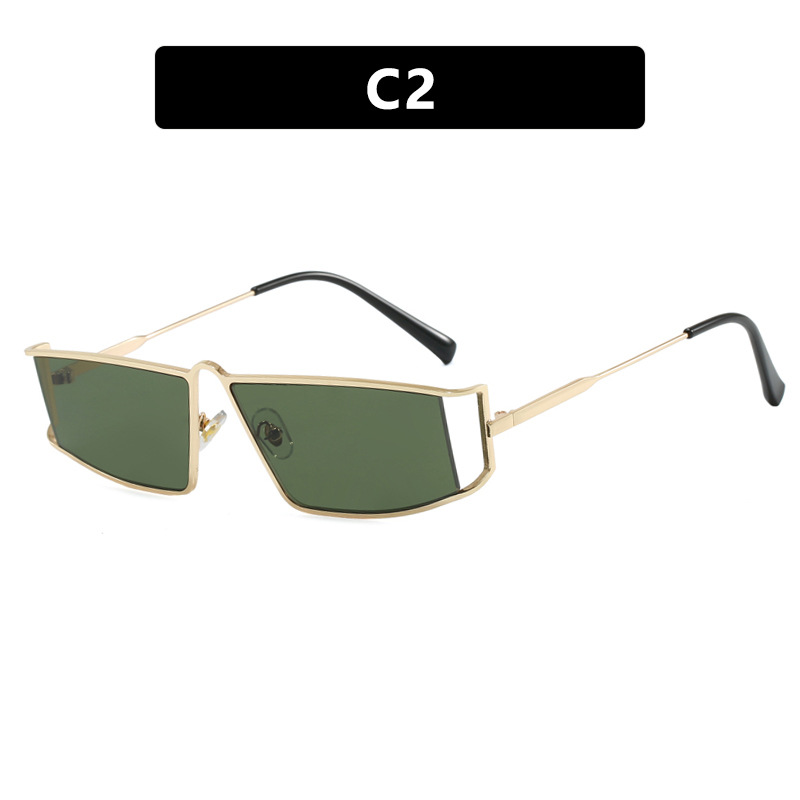2025 Hollow Cut Metal Square Sunglasses Women UV 400 Premium Small Frame Shades Chic Minimalist