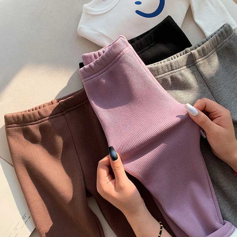 Girls Fleece Leggings Autumn WInter Korean Velvet Warm Pants 15Years Old Boys Casual Thicken TrousersT251027