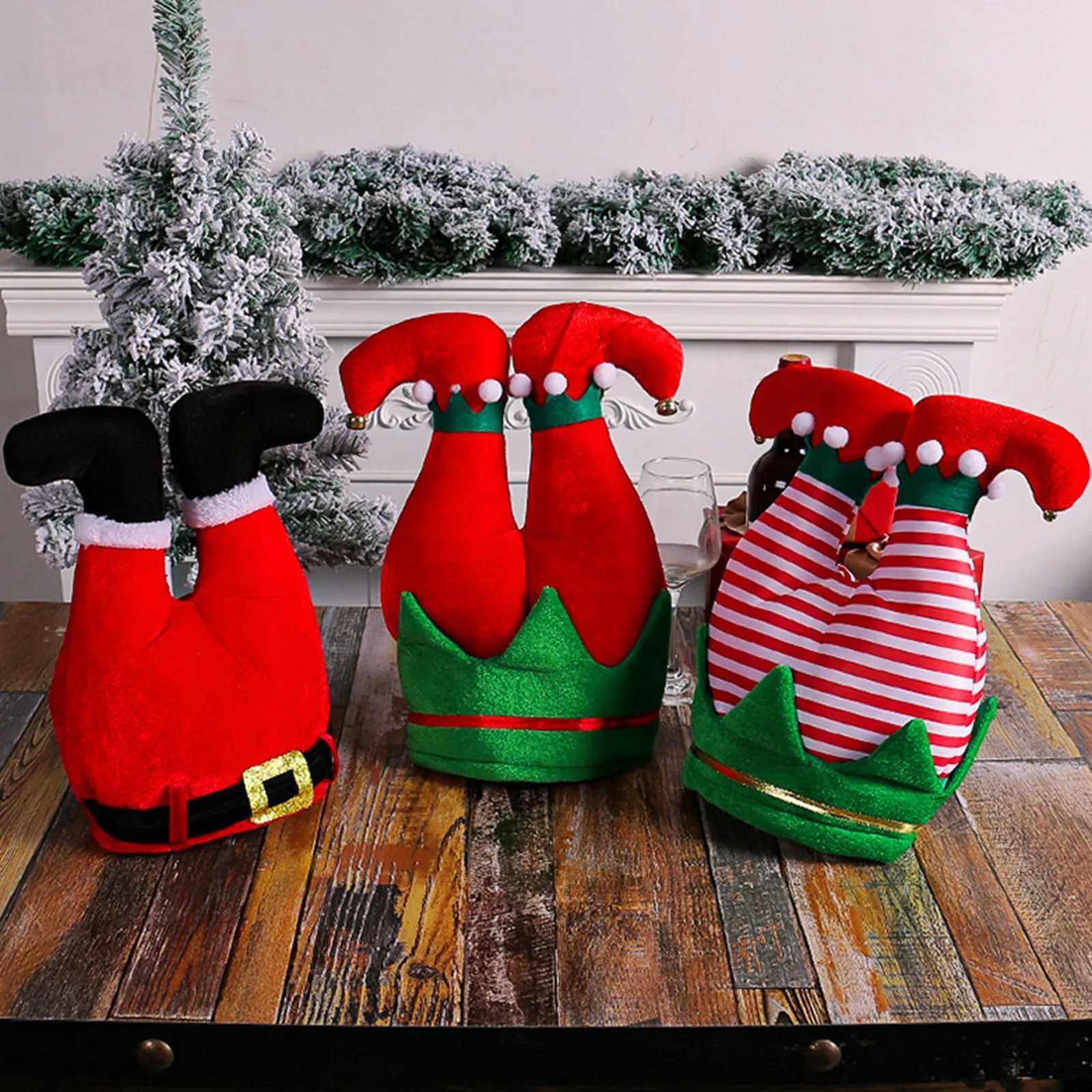 2025 Christmas Twinkles Toe Hat Striped RedWhite Christmas Celebration Costume Party Accessories Props And Party SuppliesW251027