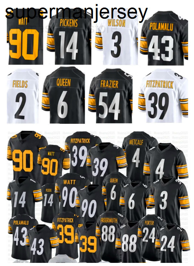 Aaron Rodgers DK Metcalf TJ Watt Pittsburghly Steeler Football Jersey George Pickens Patrick Queen Harris Fitzpatrick Heyward Po