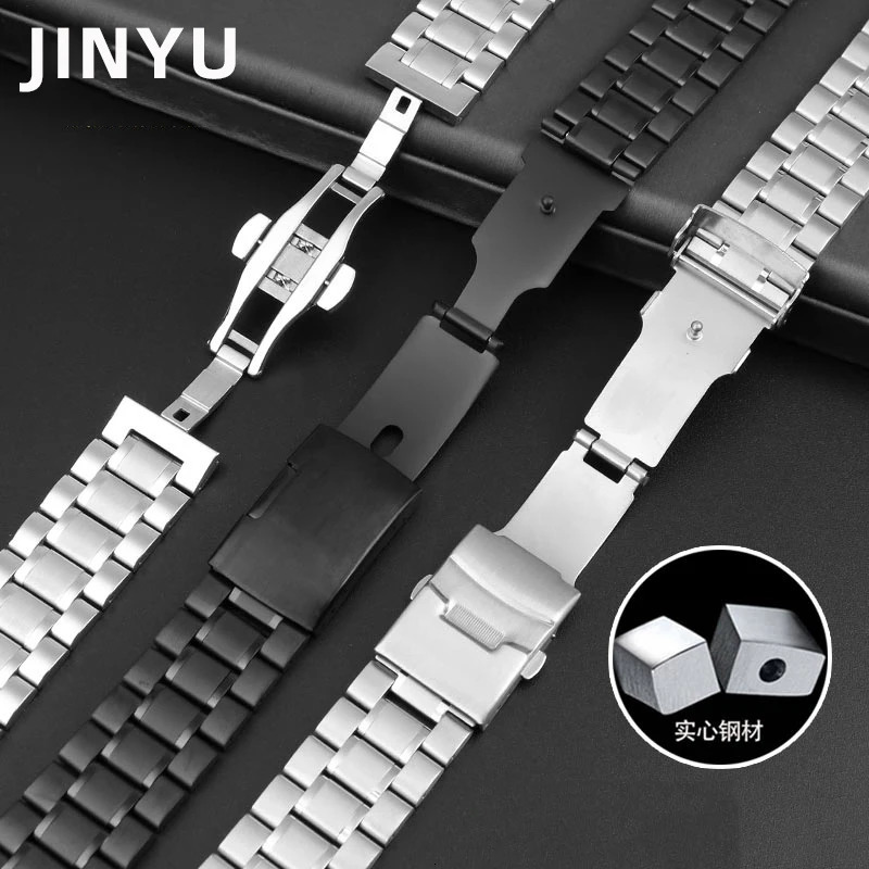 For Seiko Curved End Stainless Steel Strap Men 20mm 22mm High Quality Metal Watchband Watch Chain Bracelet 251027w