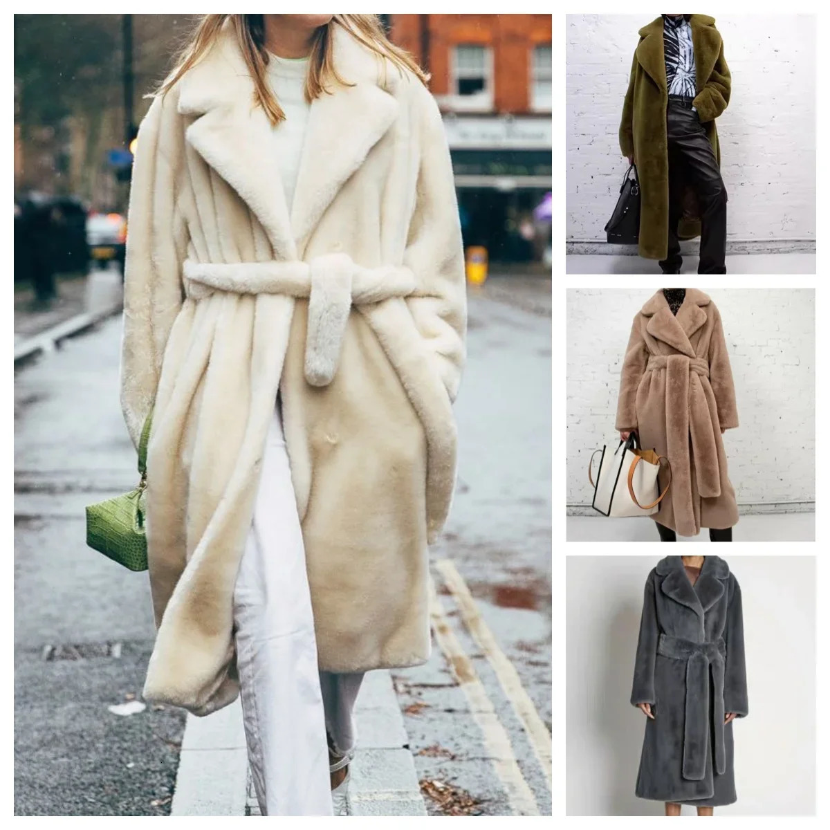 Long Rabbit Fur Mink Coat Thickened Autumn and Winter Womens Slim Plush 251027