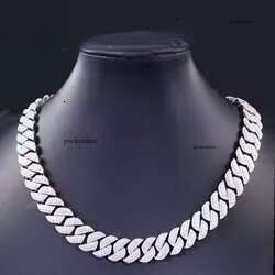 15-20mm Wide VVS Dia Necklace Bracelet Solid Sier Gold Moissanite Cuban Link Chain with GRA Certificate