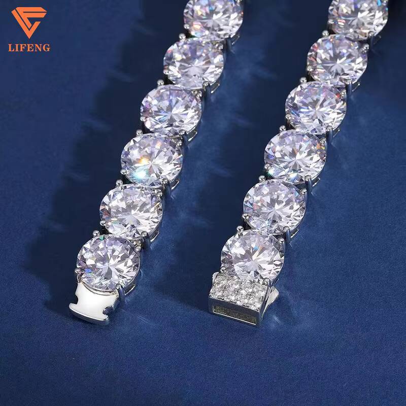 8mm 10mm Big Grade d Vvs1 Moissanite Tennis Chain Necklace Iced Out Mossanite Tennnis Chain Men