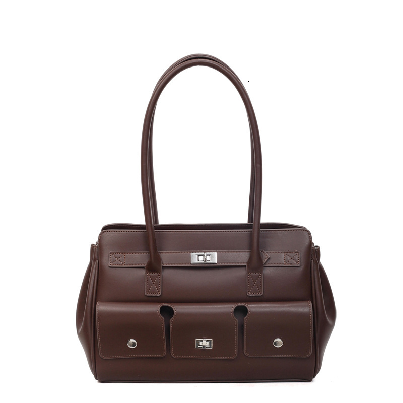 French Fashion Exquisite Design Elegant Shoulder Bag Autumn and Winter New Collection Solid Color Simple Style Women's Shoulder Bag Luxury Design