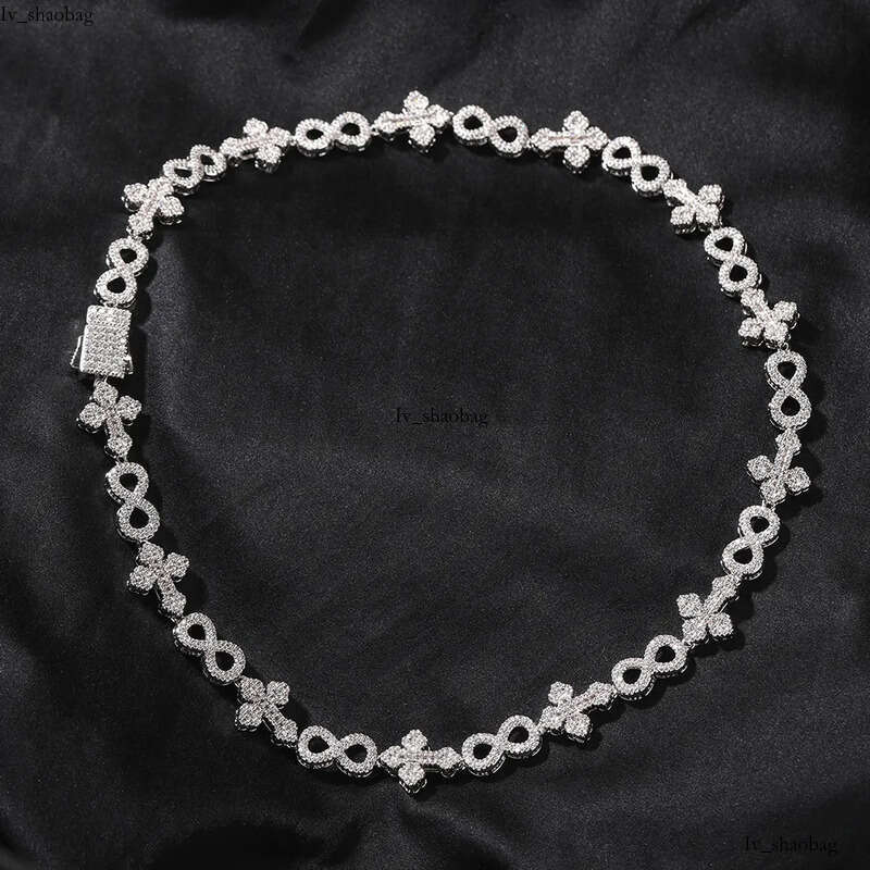 High Quality Hip Hop Cross 8 Infinite Cuban Chain Necklace Bracelet 5A Zircon 10mm Rap Jewelry aaa