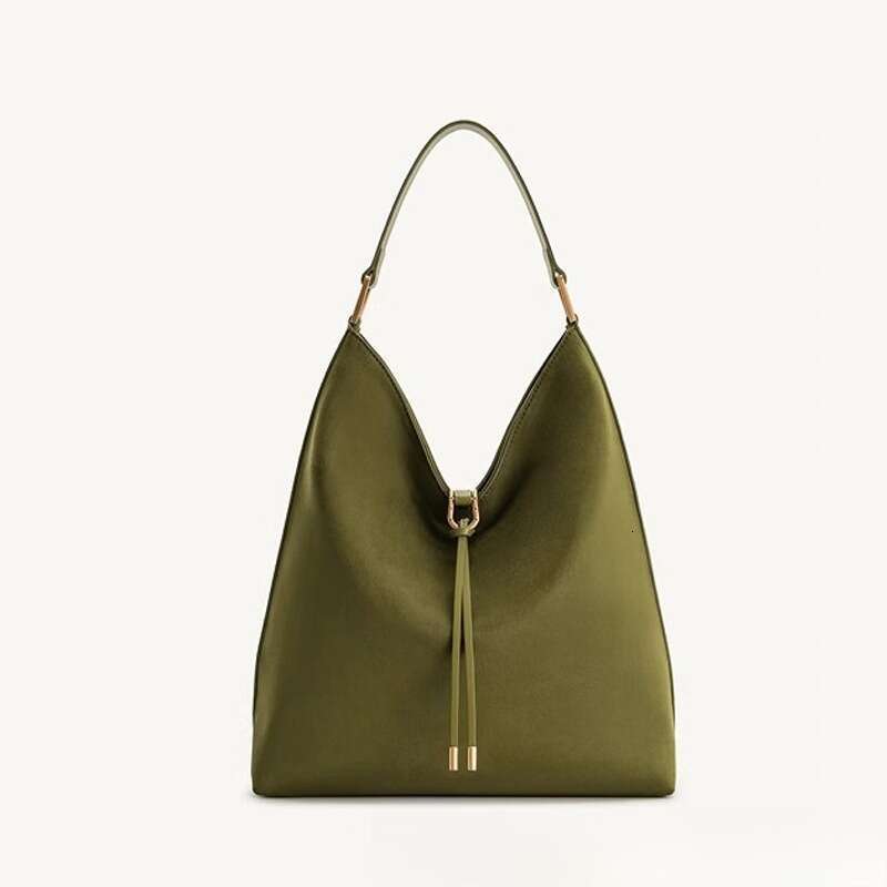 Genuine Hobo Tote Bag For Women - Large Capacity Crossbody/Handbag With Golden-Tone Hardware, Adjustable Strap & Drawstring Closure, Brown/Green/Black