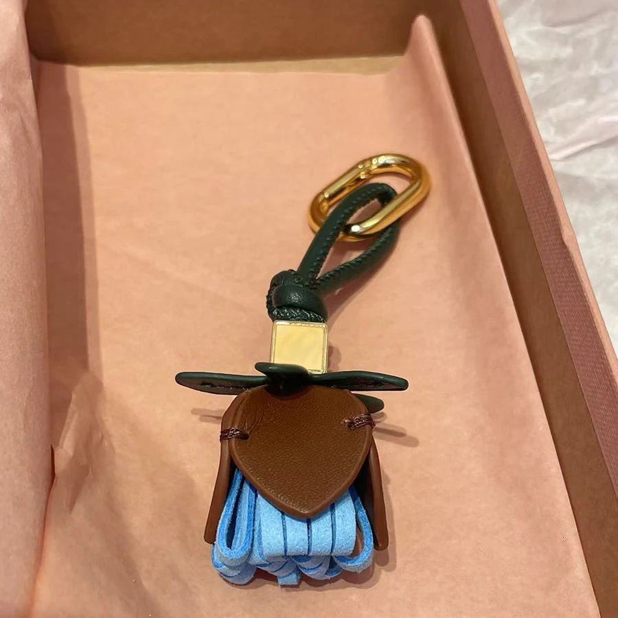 Flower Leather Bags Charm Ornaments Cowhide Flower Advanced Decorative Hanging Bag Accessories Tassels Car Handbag 251027