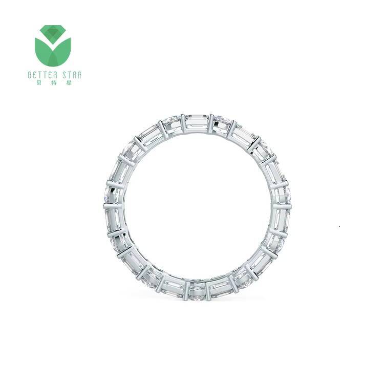 Wholesale Price Pave Setting Full Lab Grown Diamond Wedding Ring CVD Synthetic Diamond Engagement Ring Wedding Jewelry for Women