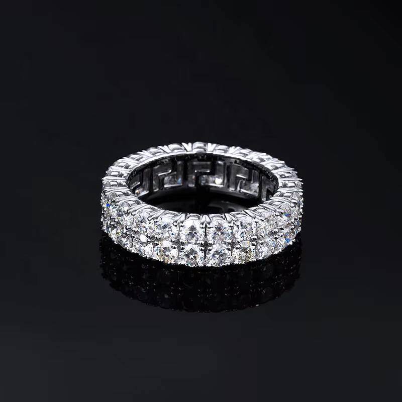 Luster Best Selling Double Row Moissanite Ring Moissanite Engagement Good Quality Moissanite Antique Rings for Women