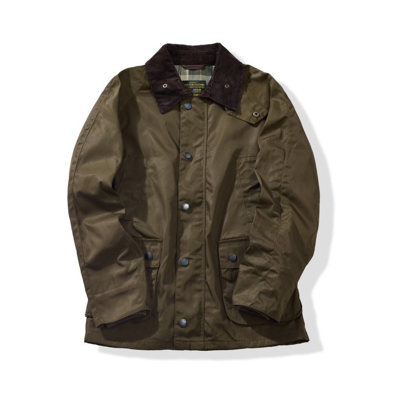 OKONKWO Zhang Songwen Same Style Hunting Wax Jacket MidLength Trench Coat BEAUFORT WaistCinching Version w250825