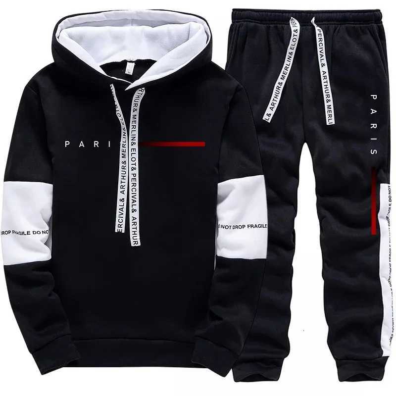 Mens Hooded Sweatshirts Sweatpants Paris Fashion Hoodie Streetwear Male All Season Daily Casual Sports Pullover Jogging Pants W251027