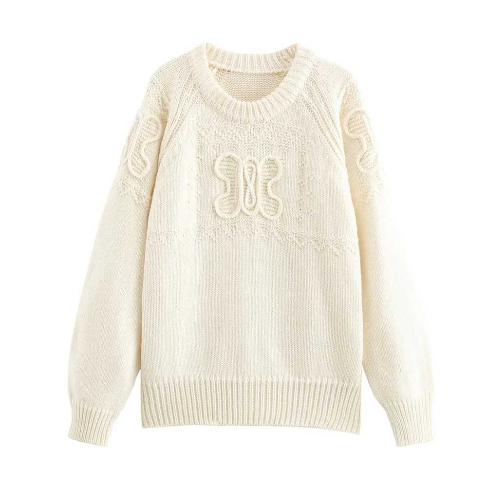 Winter new fashion womens casual avantgarde design sense European and American pullover knitted sweaterT251027