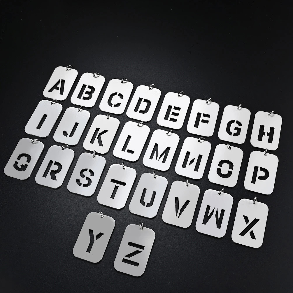 Hip Hop Rock Punk Gothic Style Stainless Steel AZ 26 Initials Womens Mens Pendant Necklace for Friend Glamour Jewelry 251020