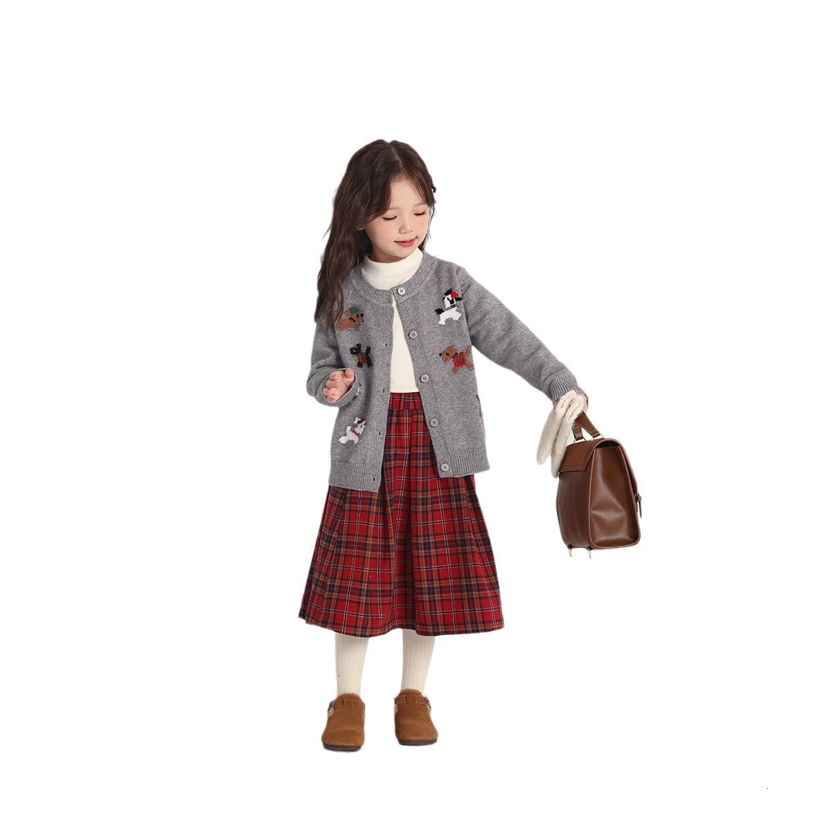 New hot selling children's clothing, animal jacquard knitted cardigan, autumn and winter girls' sweater, cute and fashionable top